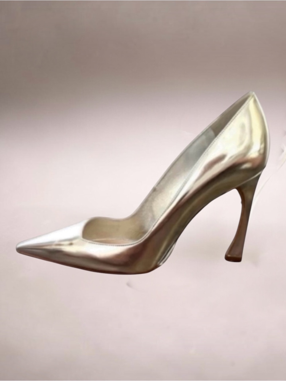 CHRISTIAN DIOR Songe Silver Metallic Heels 38.5